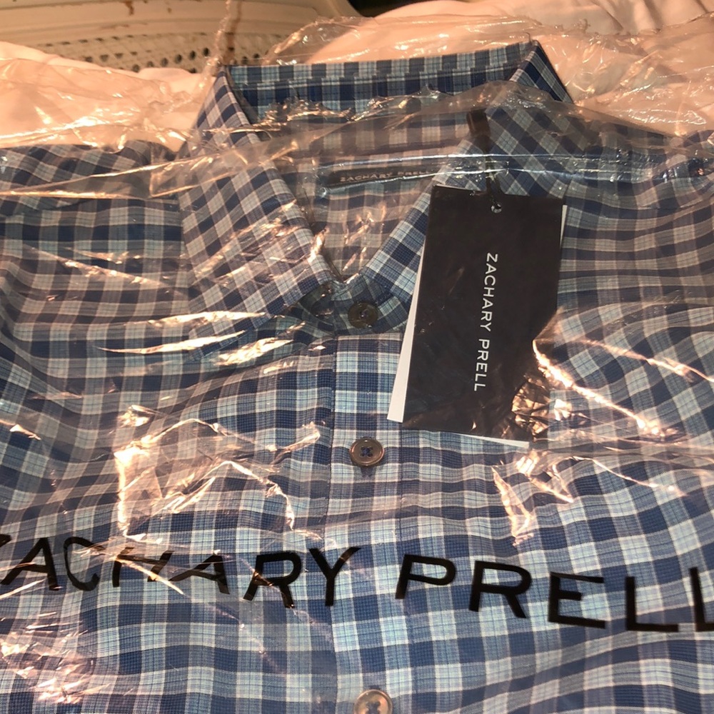 🔥SALE! $40 for $168 RETAIL NWT Zachary Prell Cotton Plaid Shirt